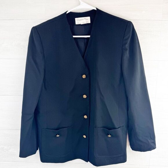 Dior Jackets & Blazers - Christian Dior Vintage Wool Button Front Blazer